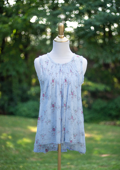The Garden Charm Pleated Floral Top