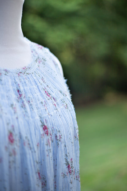 The Garden Charm Pleated Floral Top