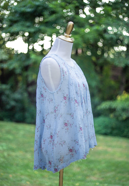 The Garden Charm Pleated Floral Top