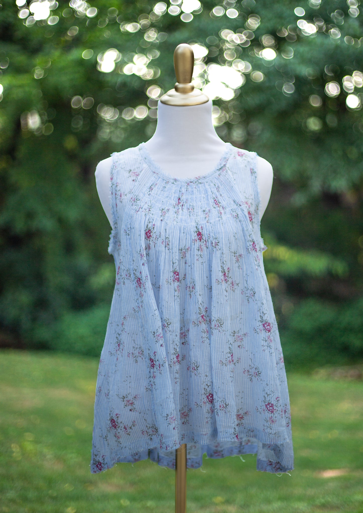 The Garden Charm Pleated Floral Top