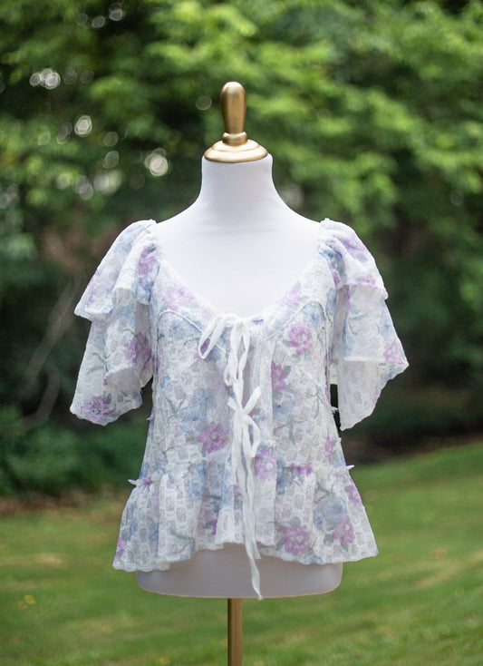 The Spring Romance Floral Tie-Front Blouse