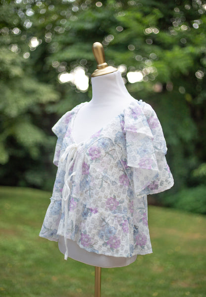 The Spring Romance Floral Tie-Front Blouse